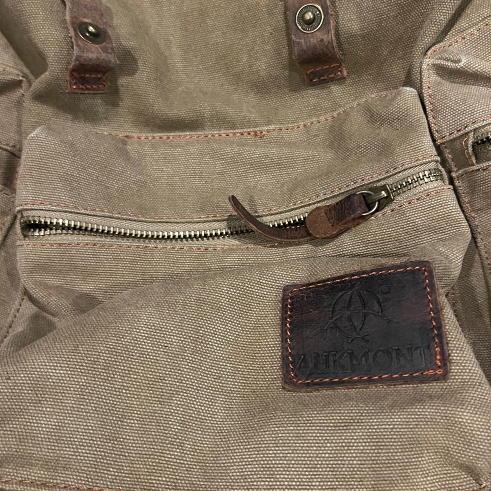 Olive Green Canvas Backpack - as new - Picture 4 of 5